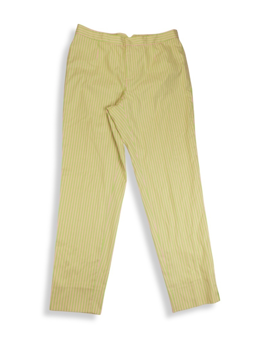 Barry Bricken Pants Size 6 Green Pink Striped Preppy Straight Leg